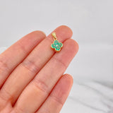 Dije Flor Esmeraldas 56pts Diamante 3pts 1.25g / 1.5cm Oro Amarillo 18K