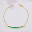 Pulso Cubano Tenis Esmeraldas 26pts Diamantes 11pts 2.15g / 18.2cm / 2.4mm Oro Amarillo 18K
