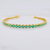 Pulso Tenis Esmeraldas 3.16qts 8.35g / 17.7cm / 3.8mm Oro Amarillo 18K
