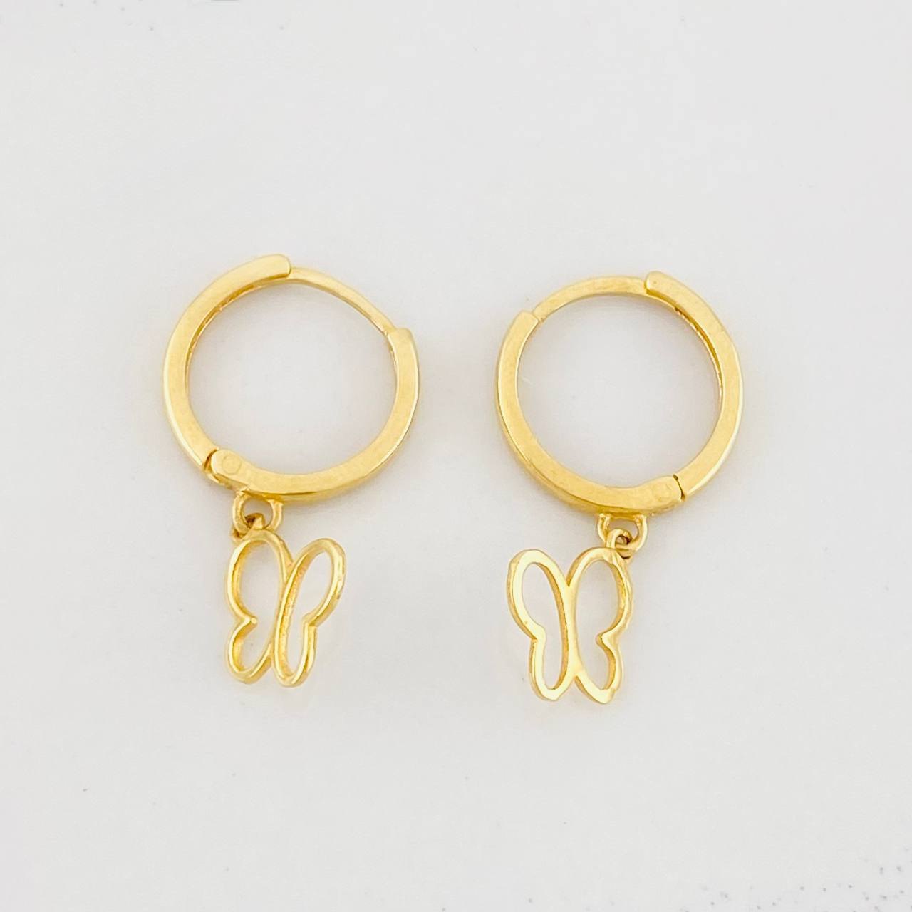 Candongas Silueta Mariposa Colgante 1.7g / 2.1cm Oro Amarillo 18K