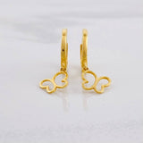 Candongas Silueta Mariposa Colgante 1.7g / 2.1cm Oro Amarillo 18K