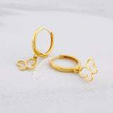 Candongas Silueta Mariposa Colgante 1.7g / 2.1cm Oro Amarillo 18K