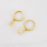 Candongas Silueta Mariposa Colgante 1.7g / 2.1cm Oro Amarillo 18K