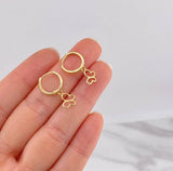 Candongas Silueta Mariposa Colgante 1.7g / 2.1cm Oro Amarillo 18K