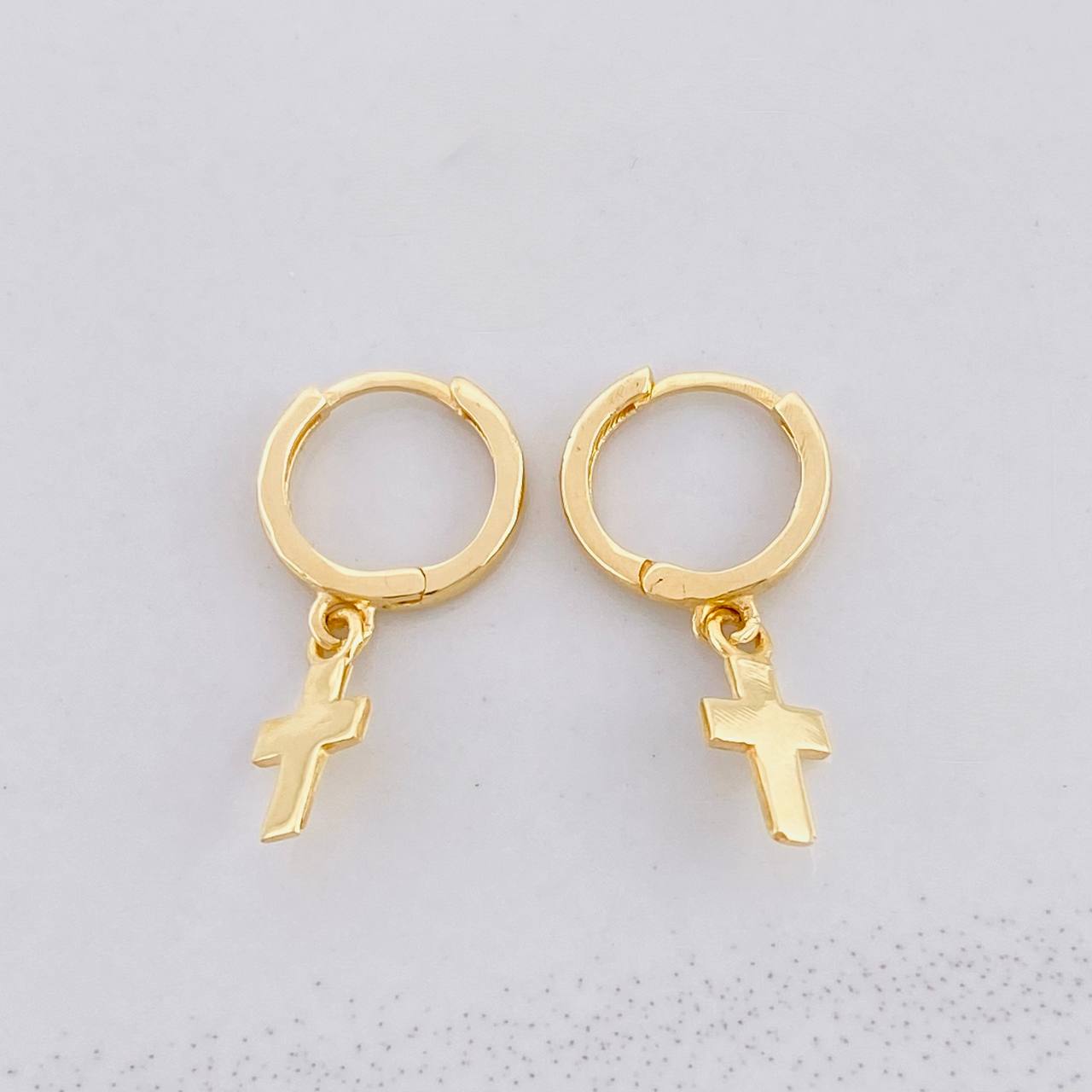 Candongas Cruz Colgante 1.6g / 2cm Oro Amarillo 18K