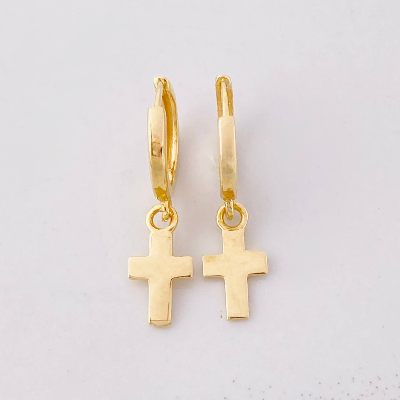 Candongas Cruz Colgante 1.6g / 2cm Oro Amarillo 18K