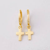 Candongas Cruz Colgante 1.6g / 2cm Oro Amarillo 18K