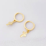 Candongas Cruz Colgante 1.6g / 2cm Oro Amarillo 18K