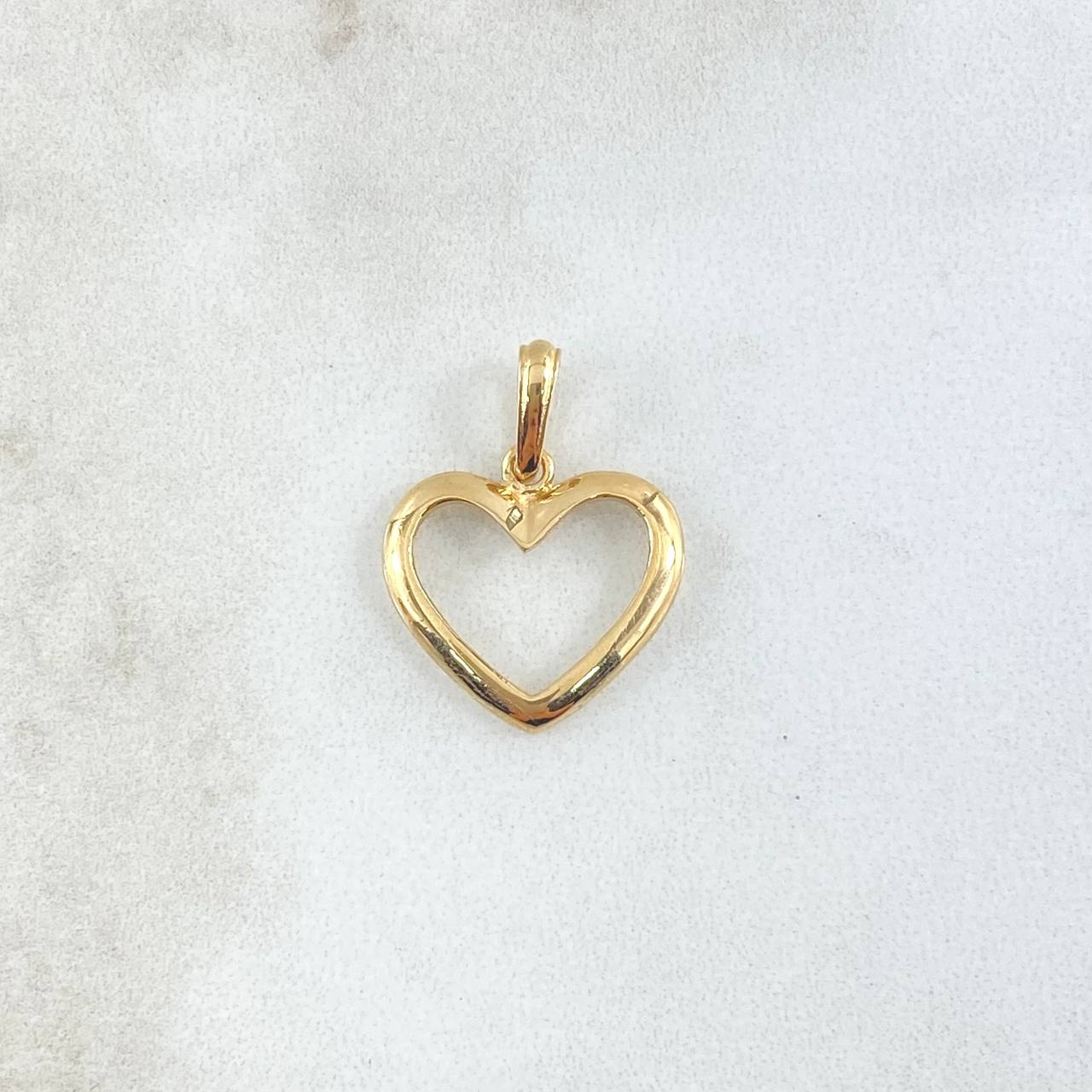 Dije Corazón Silueta 1.15gr / 2.1cm / Liso Oro Amarillo 18K