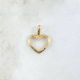 Dije Corazón Silueta 1.1gr / 2.1cm / Liso Oro Amarillo 18K
