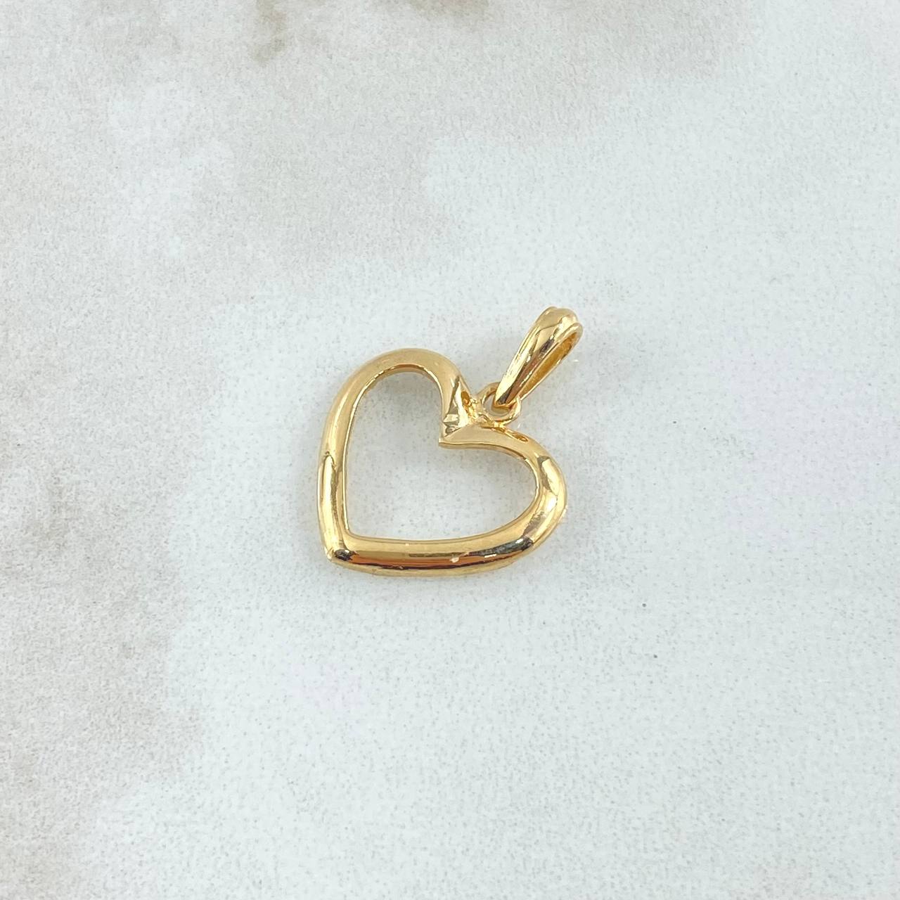 Dije Corazón Silueta 1.1gr / 2.1cm / Liso Oro Amarillo 18K