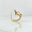 Dije Corazón Silueta 1.15gr / 2.1cm / Liso Oro Amarillo 18K