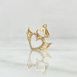 Dije Ángel Corazón Silueta 1.5gr / 2.2cm / Circones Blancos Oro Amarillo 18K