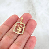 Dije Marco Rectangular Corona Rx 1.9gr / 2.8cm / Oro 18K