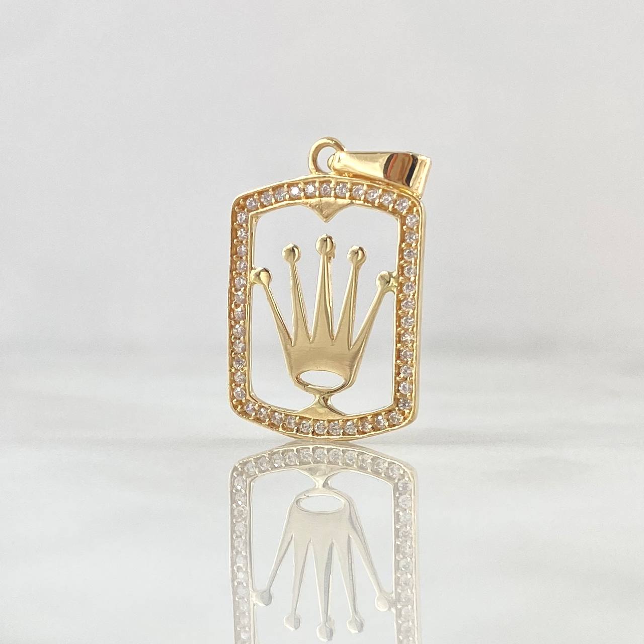 Dije Marco Rectangular Corona Rx 1.9gr / 2.8cm / Oro 18K