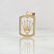 Dije Marco Rectangular Corona Rx 1.9gr / 2.8cm / Oro 18K