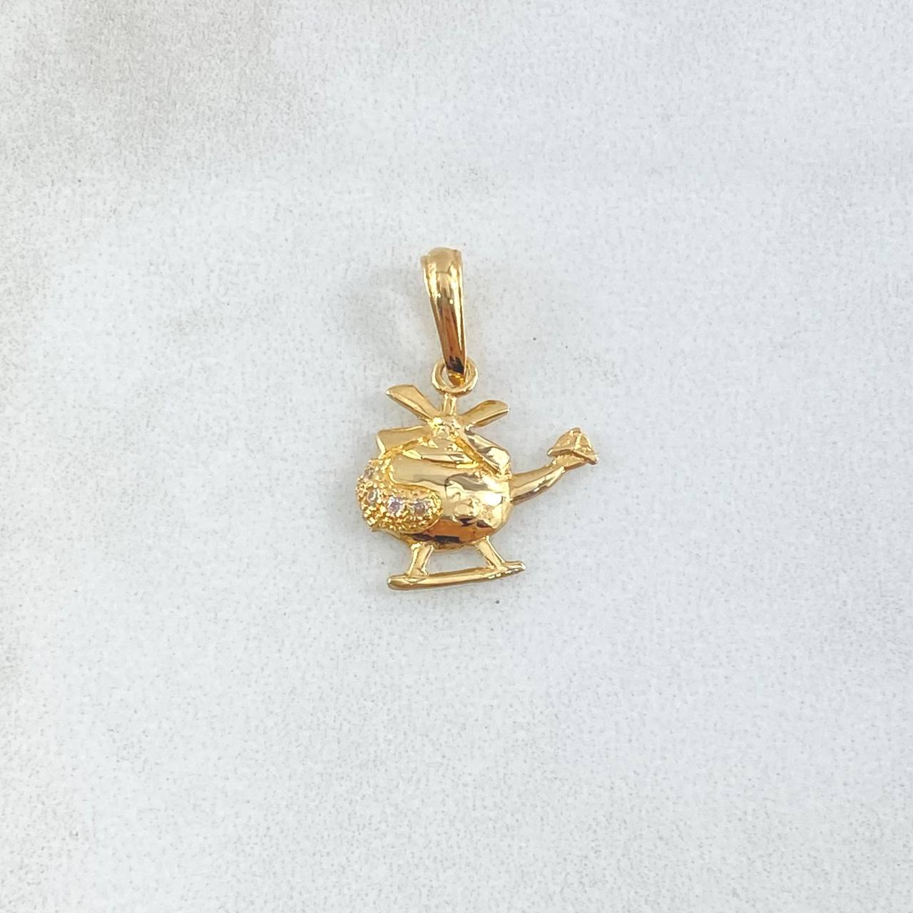 Dije Helicoptero 1gr / 1.9cm / Liso Oro Amarillo 18K *