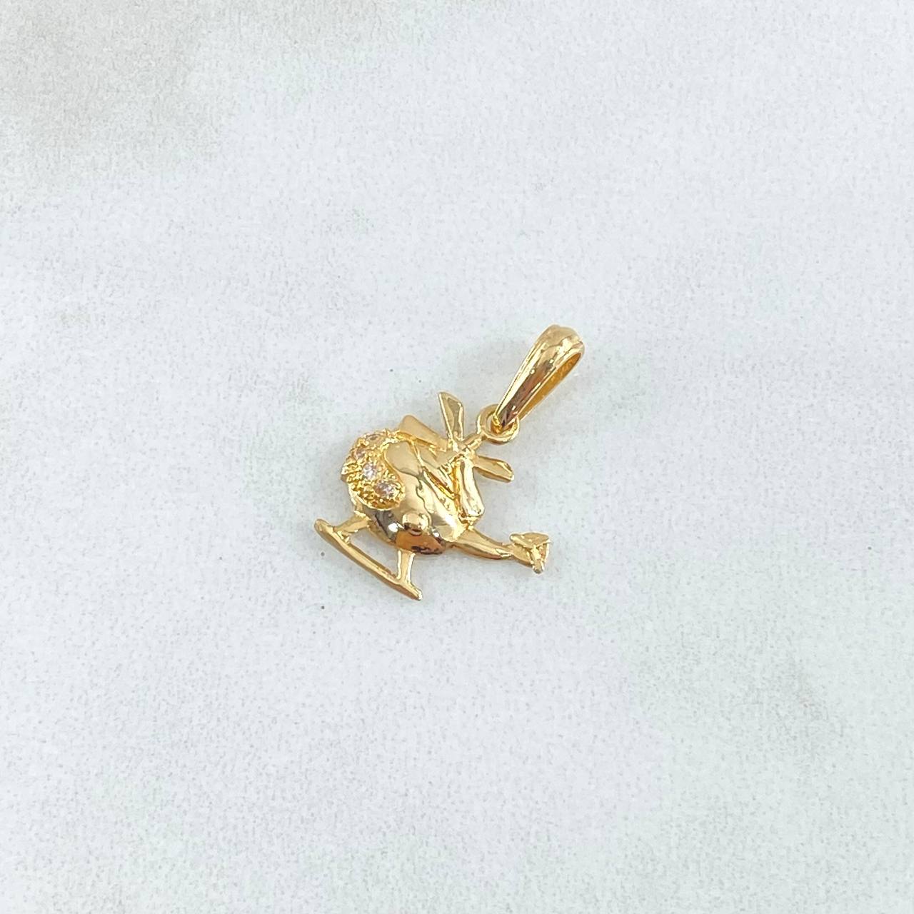 Dije Helicoptero 1gr / 1.9cm / Liso Oro Amarillo 18K *