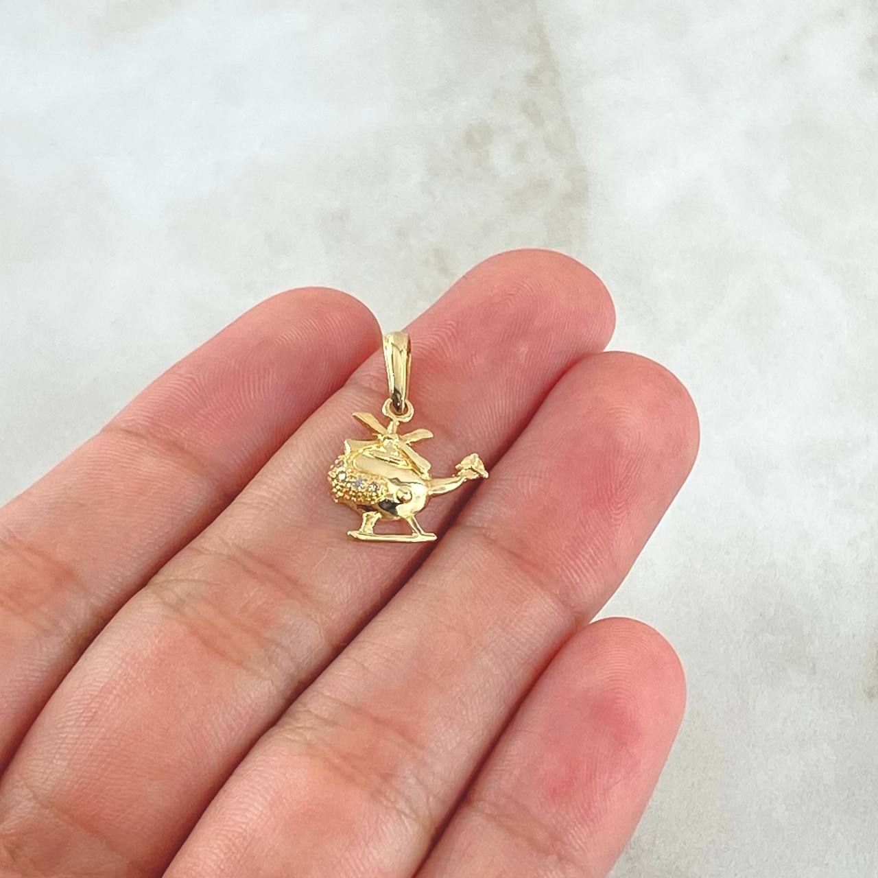 Dije Helicoptero 1gr / 1.9cm / Liso Oro Amarillo 18K *