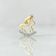 Dije Silueta de Perro 0.85gr / 2cm / Circones Blancos Oro Amarillo 18K ©