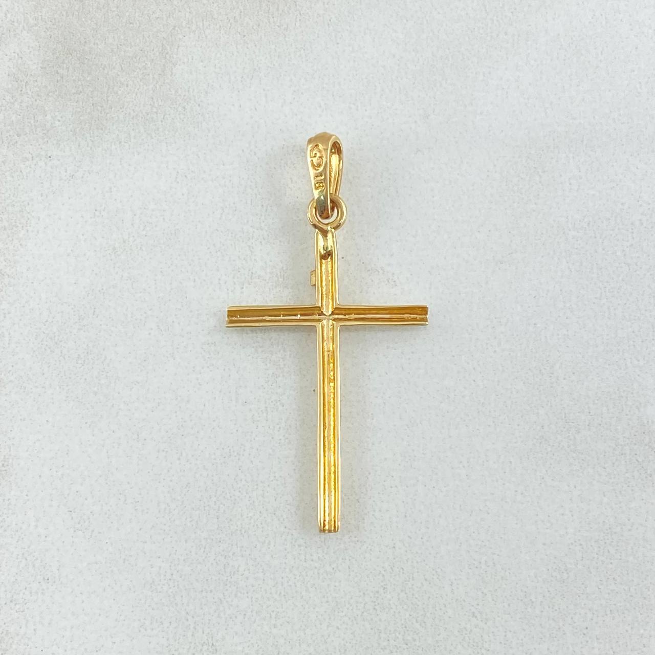 Dije Cruz INRI 1.15gr / 3.5cm / Lisa Oro Amarillo 18K ©