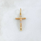 Dije Cruz Cristo de Madera 1.4gr / 2.7cm / Tres Oros 18K ©
