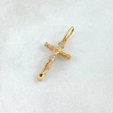 Dije Cruz Cristo de Madera 1.4gr / 2.7cm / Tres Oros 18K ©