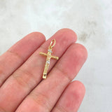 Dije Cruz Cristo de Madera 1.4gr / 2.7cm / Tres Oros 18K ©