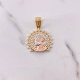 Dije Rostro Cristo 8.05gr / 3.6cm / Circones Blancos Tres Oros 18K $