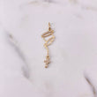 Dije Virgen Maria Silueta 0.8gr / 3.7cm / Circones Blancos Oro Amarillo 18K $