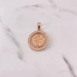 Dije Medalla San Benito 4.35gr / 3.3cm / Circones Blancos Oro Rosa 18K $