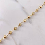 Rosario Virgen Milagrosa 12.7gr / 60cm / 5mm-6mm Bolas Lisas Oro Amarillo 18K $