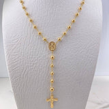 Rosario Virgen Milagrosa 12.7gr / 60cm / 5mm-6mm Bolas Lisas Oro Amarillo 18K $