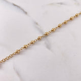 Rosario Virgen Maria 18.5gr / 60cm / 4mm-5mm Bolas Diamantadas Circones Blancos Oro Amarillo 18K $