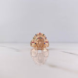 Anillo Indio 8.1gr / T11 1/4 / Circones Fucsias Verdes Azules Oro Rosa 18K $