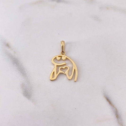 Dije Flork Silueta 2.1gr / 2.5cm / Liso Oro Amarillo 18K $