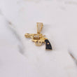 Dije Arma Revolver 4.1gr / 2.8cm / Circones Negros Blancos Dos Oros Negro Amarillo 18K $
