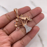 Dije Arbol Corazones 5.35gr / 4.1cm / Circones Colores Dos Oros Blanco Rosa 18K $