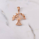 Dije Arbol Corazones 5.35gr / 4.1cm / Circones Colores Dos Oros Blanco Rosa 18K $