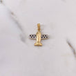 Dije Avion 2.15gr / 2.3cm / Circones Negros Blancos Dos Oros Amarillo Blanco 18K $
