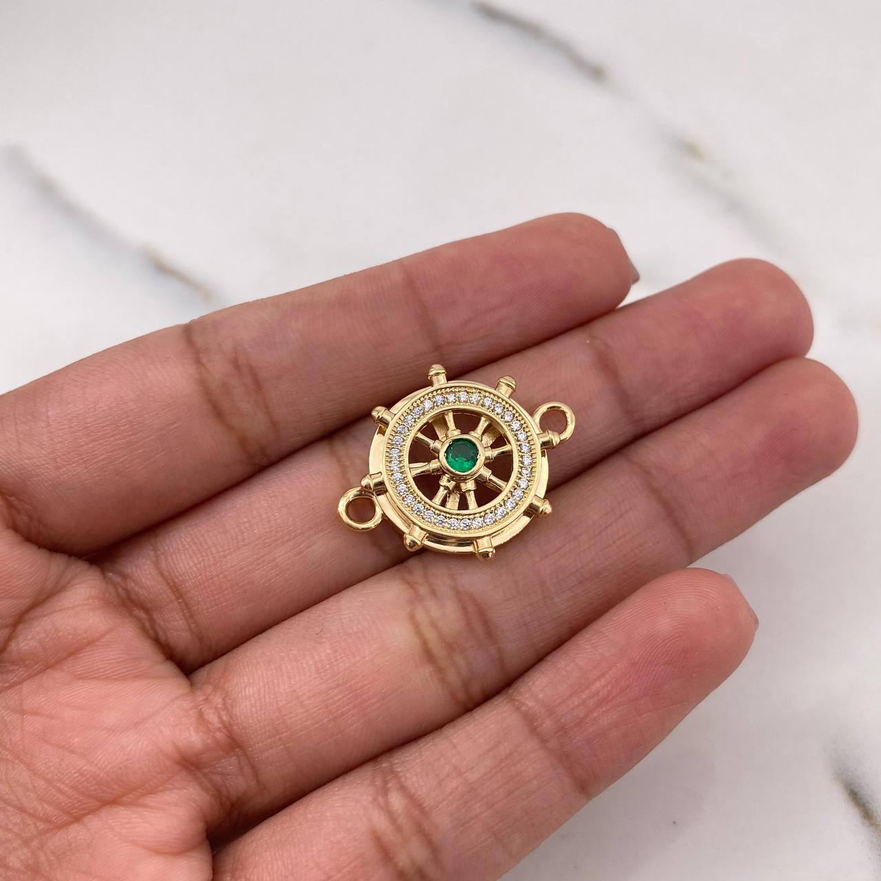 Herraje Timon 4gr / 2.4cm / Circones Verde Blancos Oro Amarillo 18K $