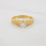 Anillo Solitario Tupido 2.9g / T7 Oro Amarillo 18K