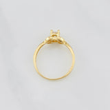 Anillo Solitario Flor 2.4g / T6 3/4 Dos Oros Amarillo Blanco 18K