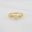 Anillo Solitario Hojas 2.75g / T6 Oro Amarillo 18K