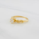 Anillo Solitario Hojas 2.75g / T6 Oro Amarillo 18K