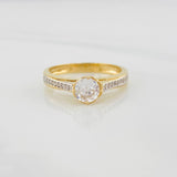 Anillo Solitario Churumbela Corazón 2.55g / T6 Dos Oros Amarillo Blanco 18K