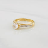 Anillo Solitario Churumbela Corazón 2.55g / T6 Dos Oros Amarillo Blanco 18K