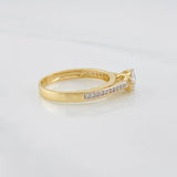 Anillo Solitario Churumbela Corazón 2.55g / T6 Dos Oros Amarillo Blanco 18K