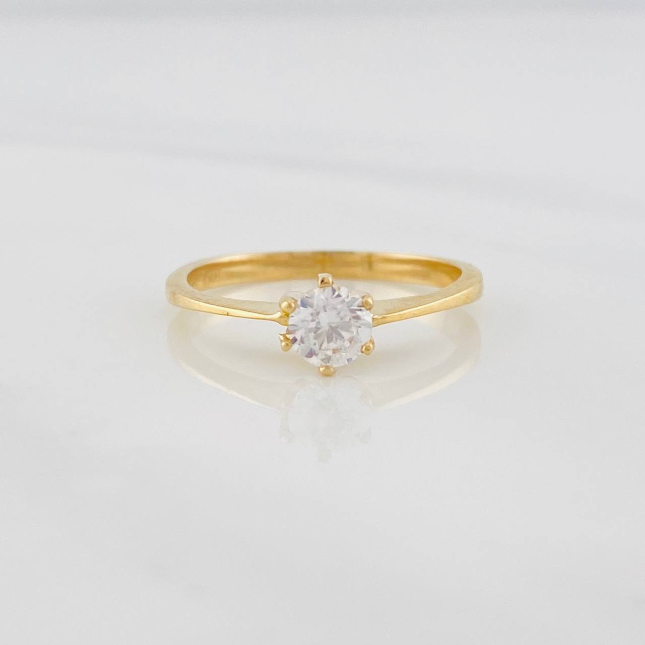 Anillo Solitario Puente 1.95g / T6 Oro Amarillo 18K
