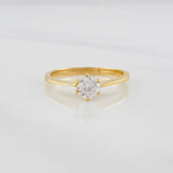 Anillo Solitario Puente 1.95g / T6 Oro Amarillo 18K